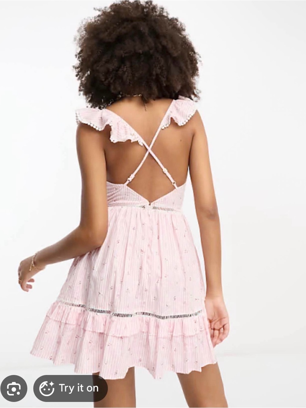 NWT ASOS Design Ruffle Mini Sundress - Picture 3 of 6